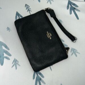 Coach Black Leather Wristlet